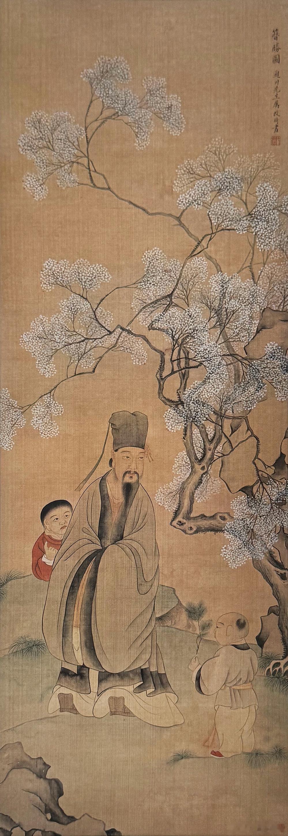 国史古风 【中华名画欣赏 《簪胜图》（改琦）】        清代画家改琦的《簪
