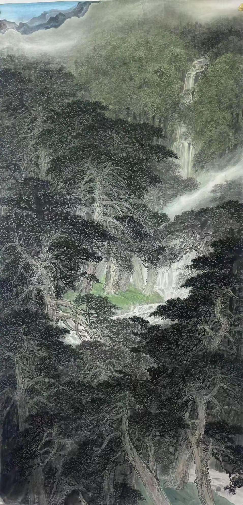金峰林泉。八尺山水创作者中心 创作灵感 山水写意 手绘风景