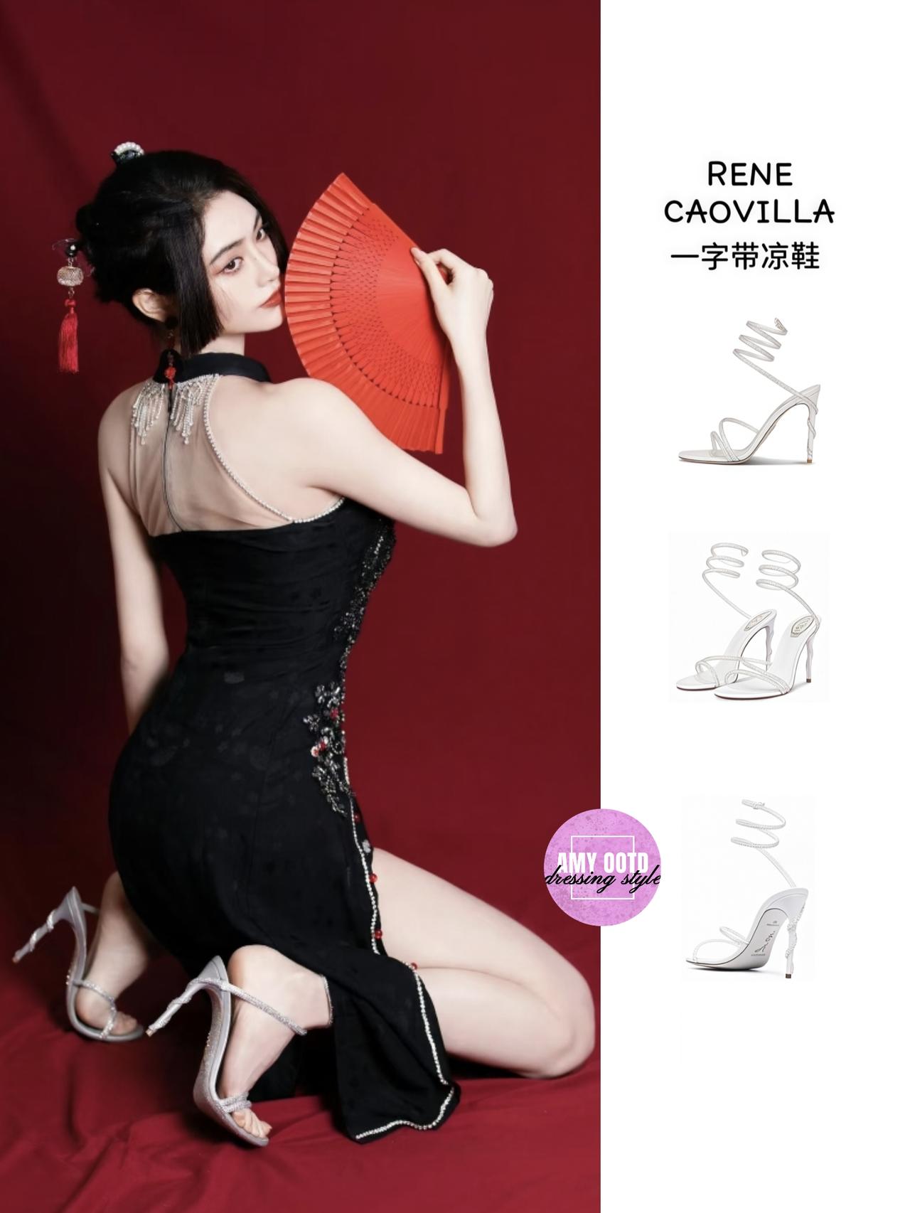 许佳琪这身新中式造型太戳“国风辣感”了！黑色旗袍+露背设计，既保留了中式韵味又藏