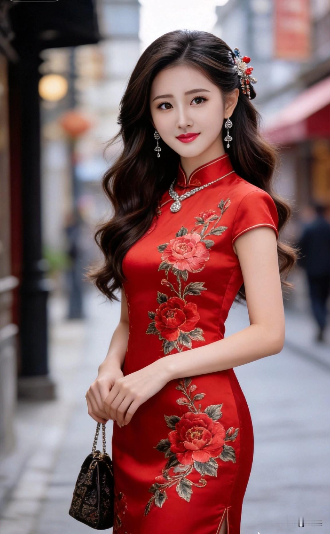 旗袍怎么样拍照有韵味轻拢裙摆慢转身，拍出旗袍独有的故事感旗袍自拍风 旗袍侧影照