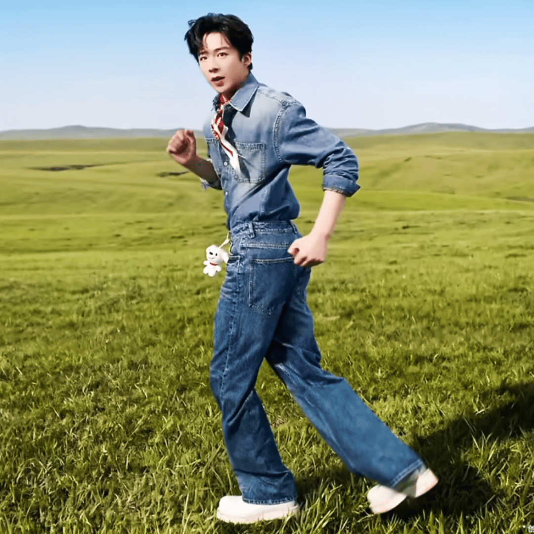 这两步真的跑得跟我外甥女四五岁那会一模一样，萌薯我了，小笨荡式跑步刘宇宁京东新锐
