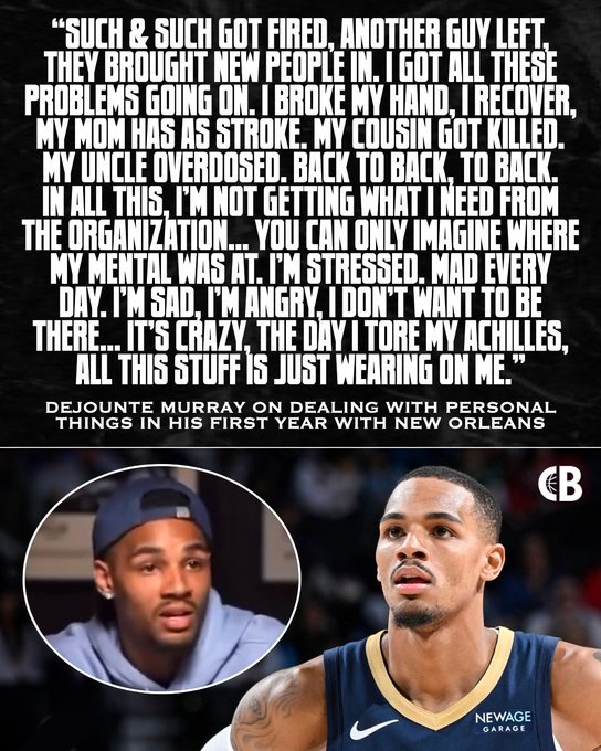 悲惨！Dejounte Murray 谈到在新奥尔良的一年“球队某某被解雇了，球