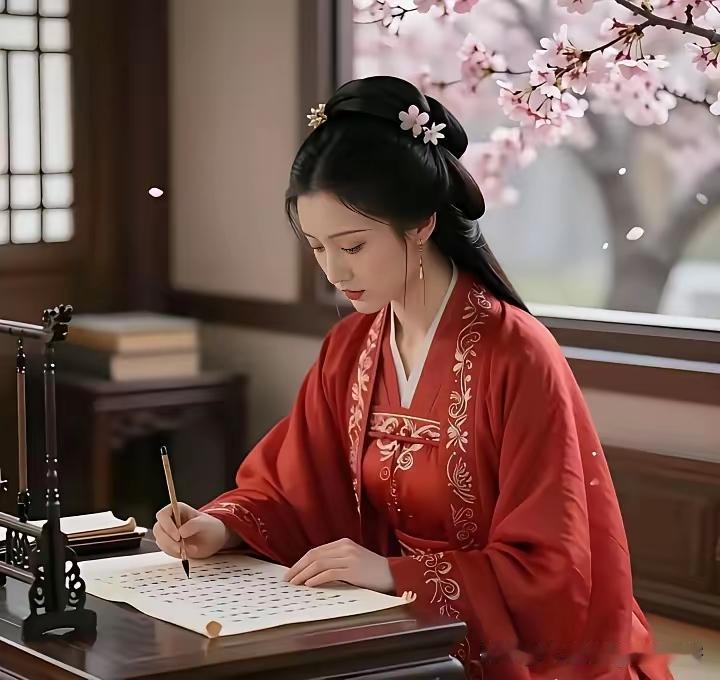 图片里一美女看书，
猜一个七字成语。
答案是，书到用时方恨少！
腹有诗书气自华，