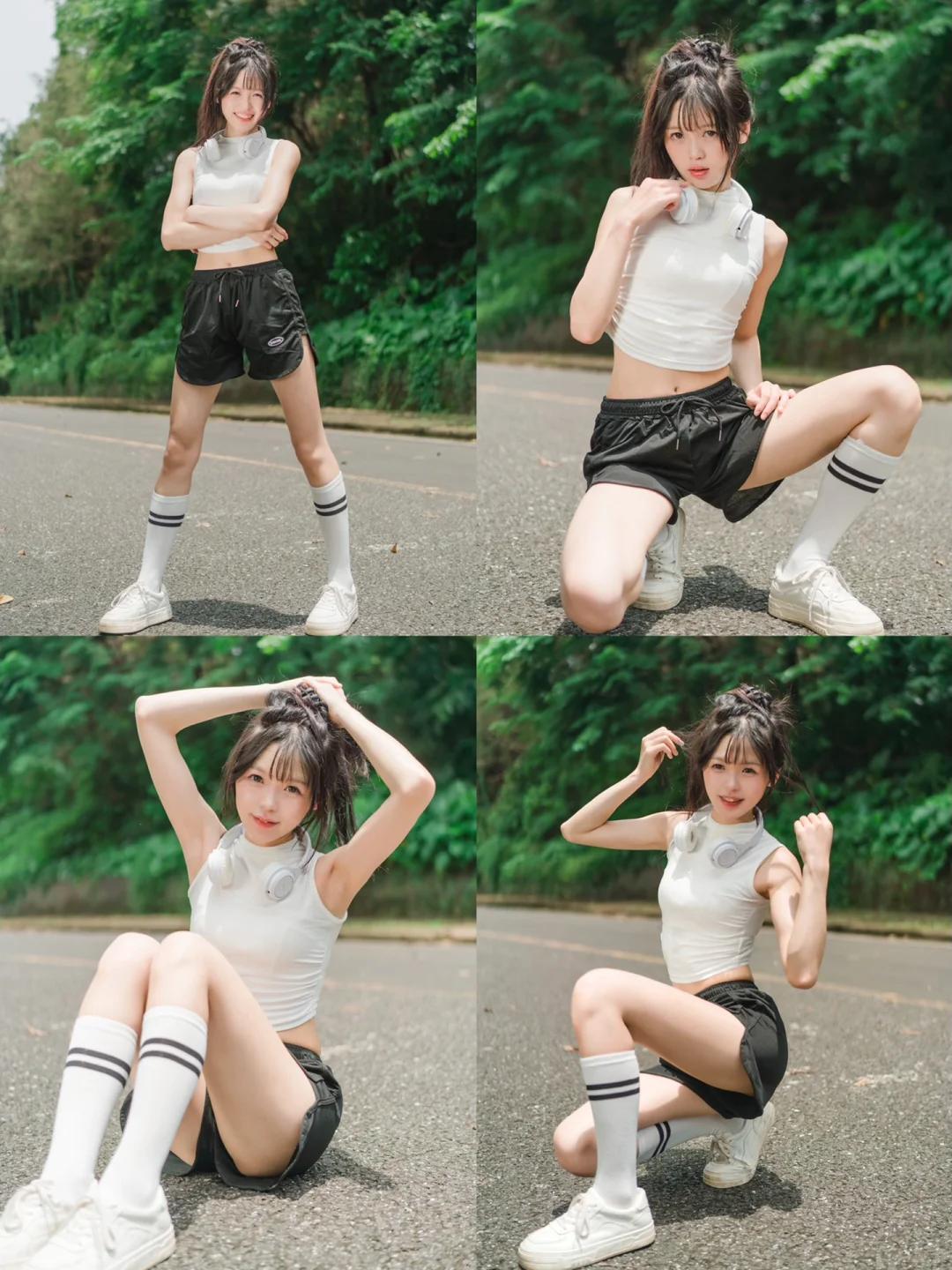 #夏日生活打卡季#✨夏日活力爆棚！白色露脐背心，简约不简单，秀出小蛮腰，清凉又性