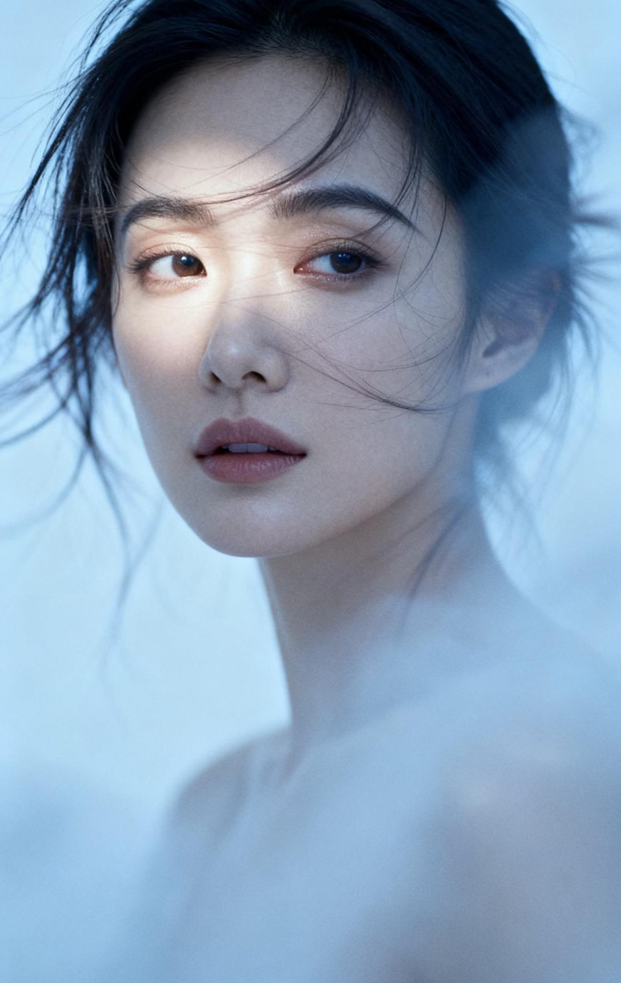 精美壁纸（818）🌈
📝中近景半身特写，18K高清画质。微风吹乱模特的发丝，