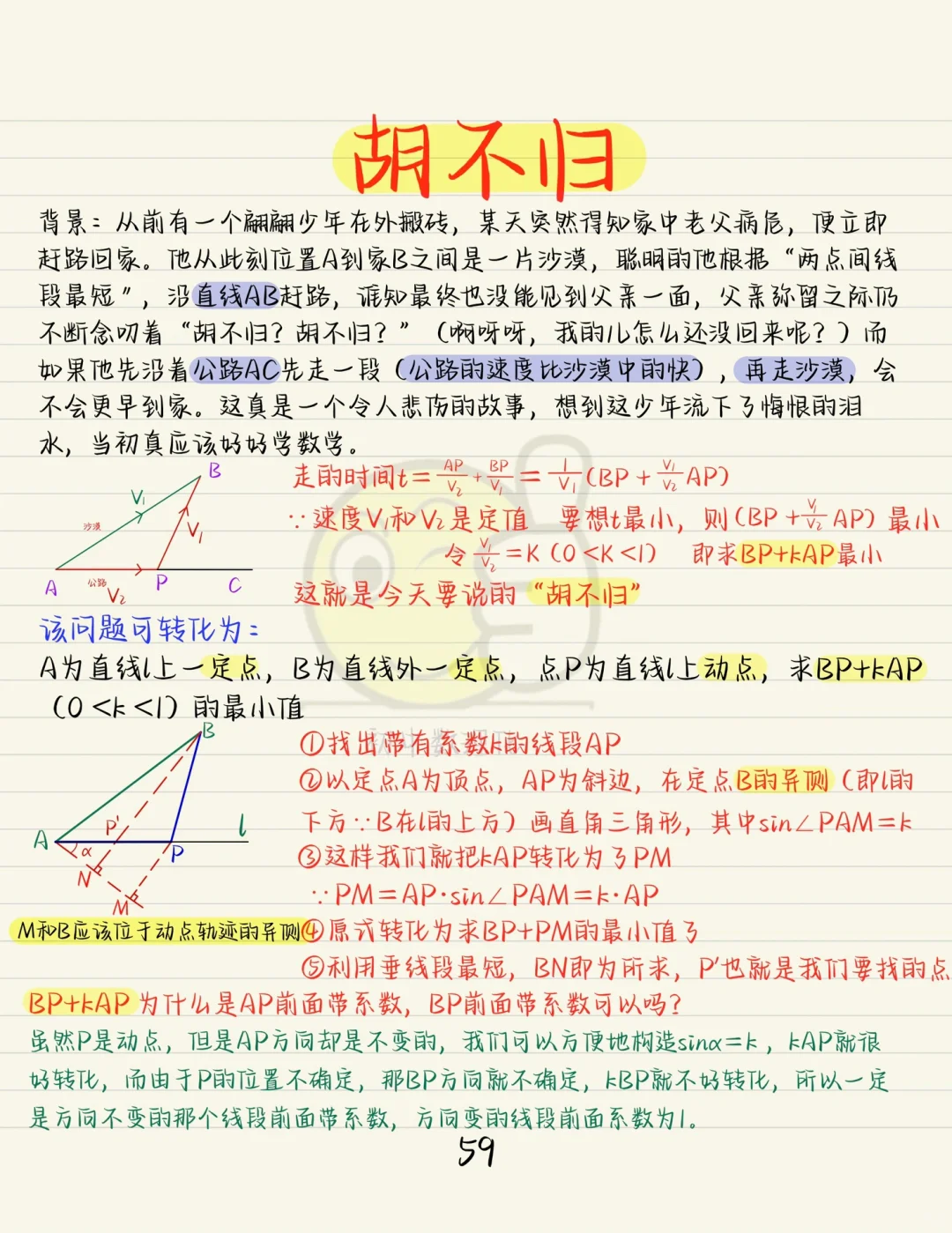 教你一招解决“胡不归”几何压轴