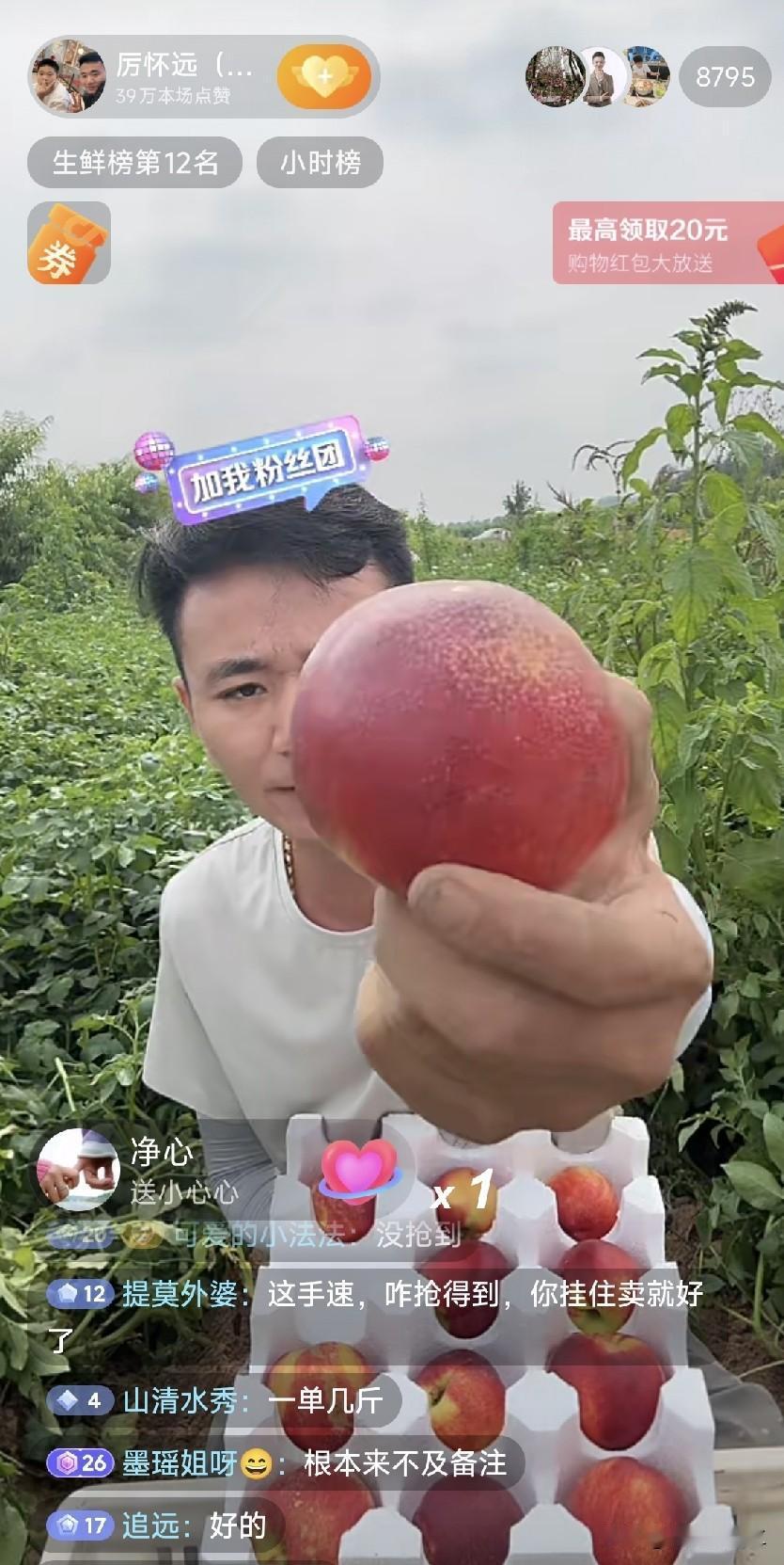 厉怀远今天上午8点开直播卖桃子，丝毫没有受到录音的影响，但网友说他卖的太贵了。