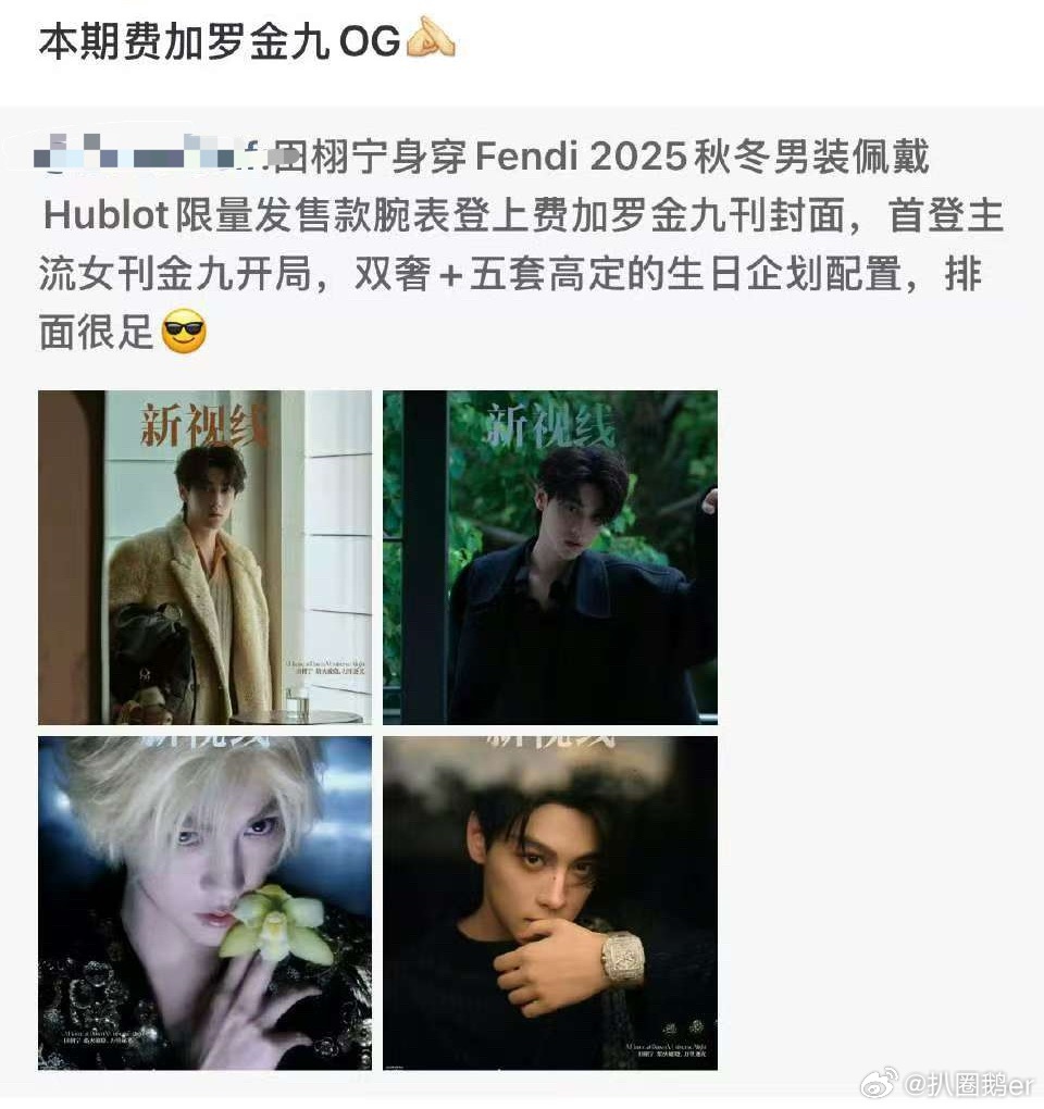 田栩宁杂志 田栩宁金九田栩宁 费加罗 og，宇舶+Fendi 双🐍推封，支持1
