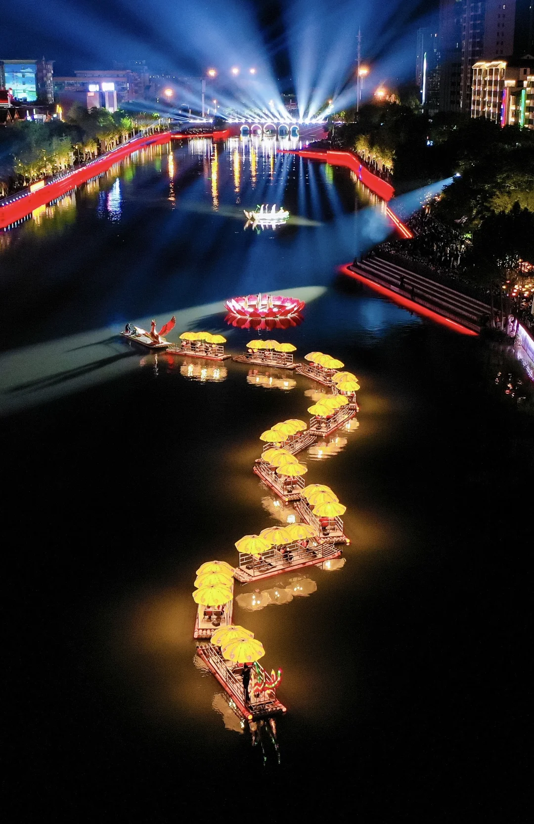 武汉周边‼️洪湖夜景封神｜一河两岸City walk