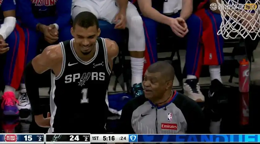 今日3月6日NBA常规赛马刺主场总比分121比106大胜东部第一活塞！文班亚马以