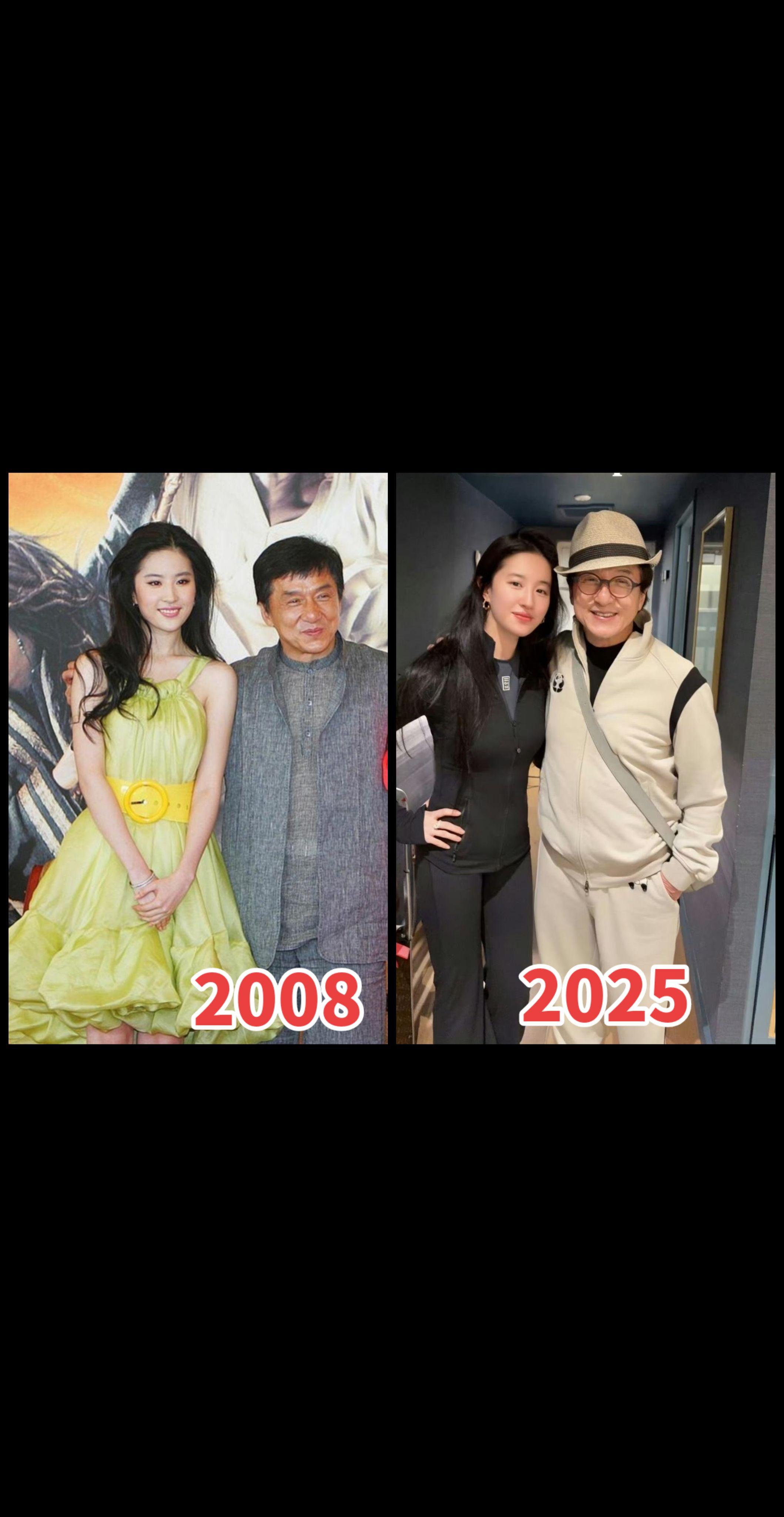 时隔 17 年，成龙大哥和刘亦菲最新合影！感觉仙女姐姐都没怎么变👍👍👍