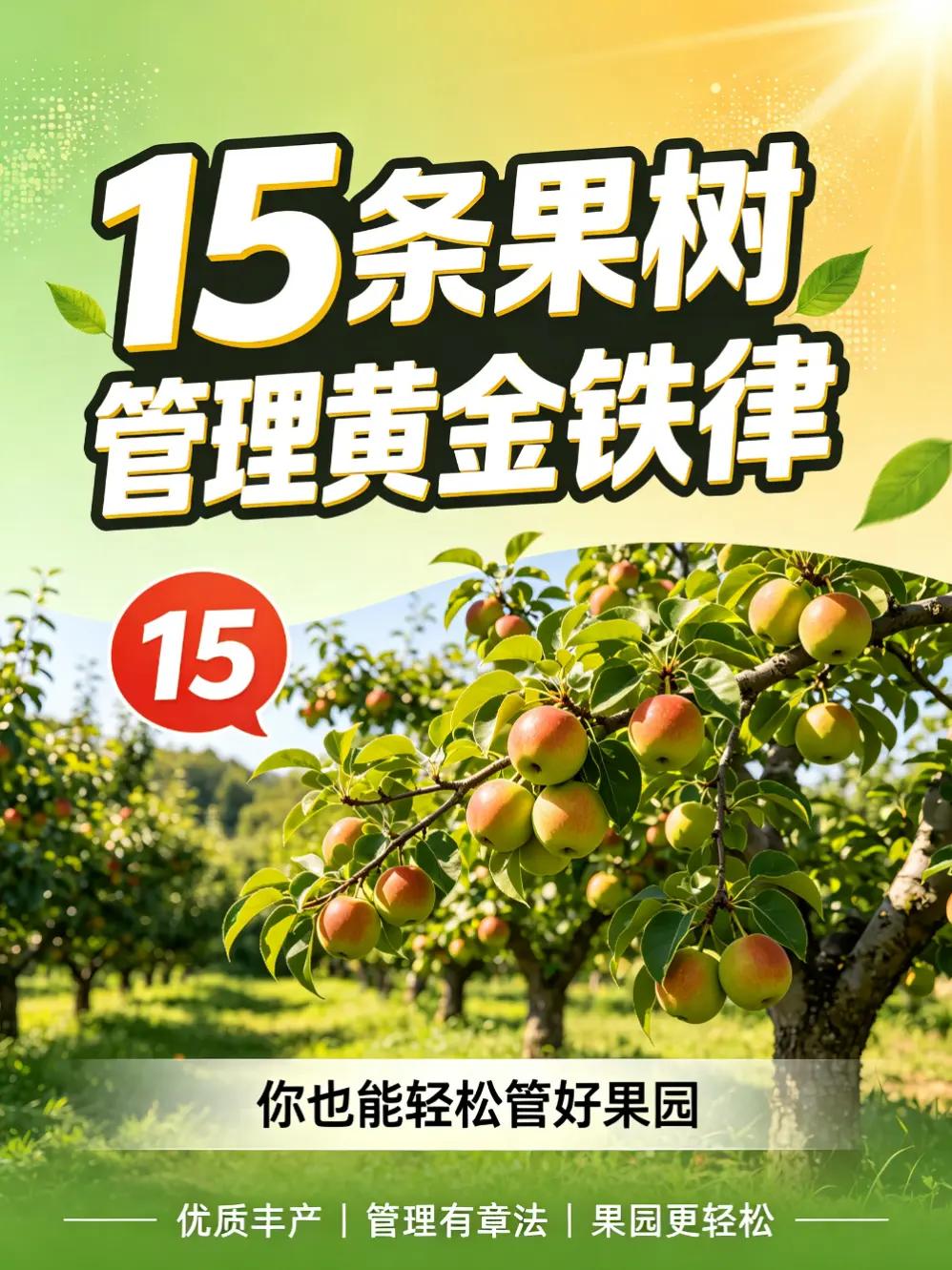15条果树管理黄金铁律，帮你轻松管好果园。果园 果园管理