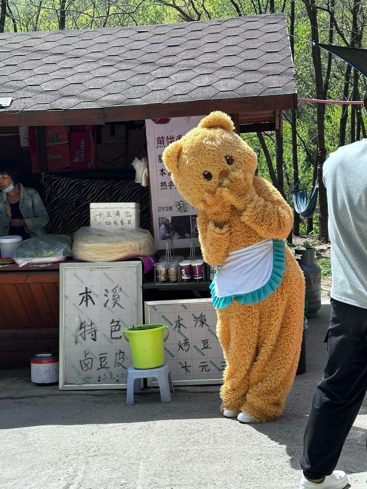 萌宠探店！与小熊一起品尝本溪特色卤豆皮！🐻🍜👀