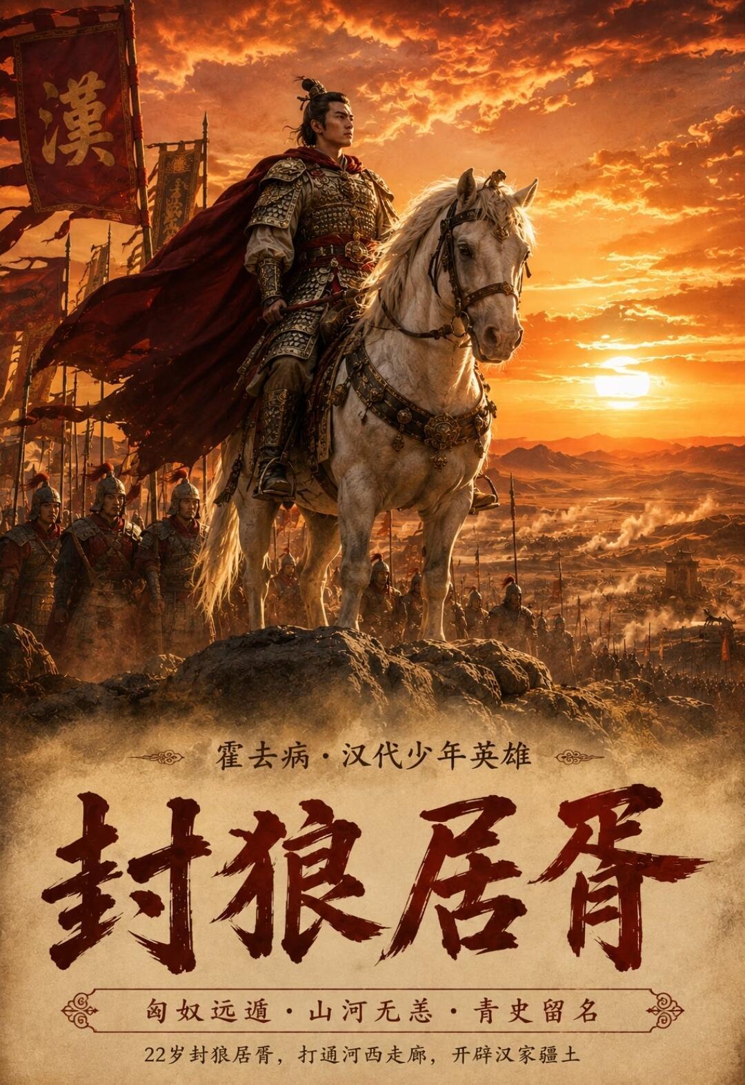 在浩瀚的西汉历史上，霍去病是一颗转瞬却光芒万丈的流星。他只活了二十四岁，短暂的一