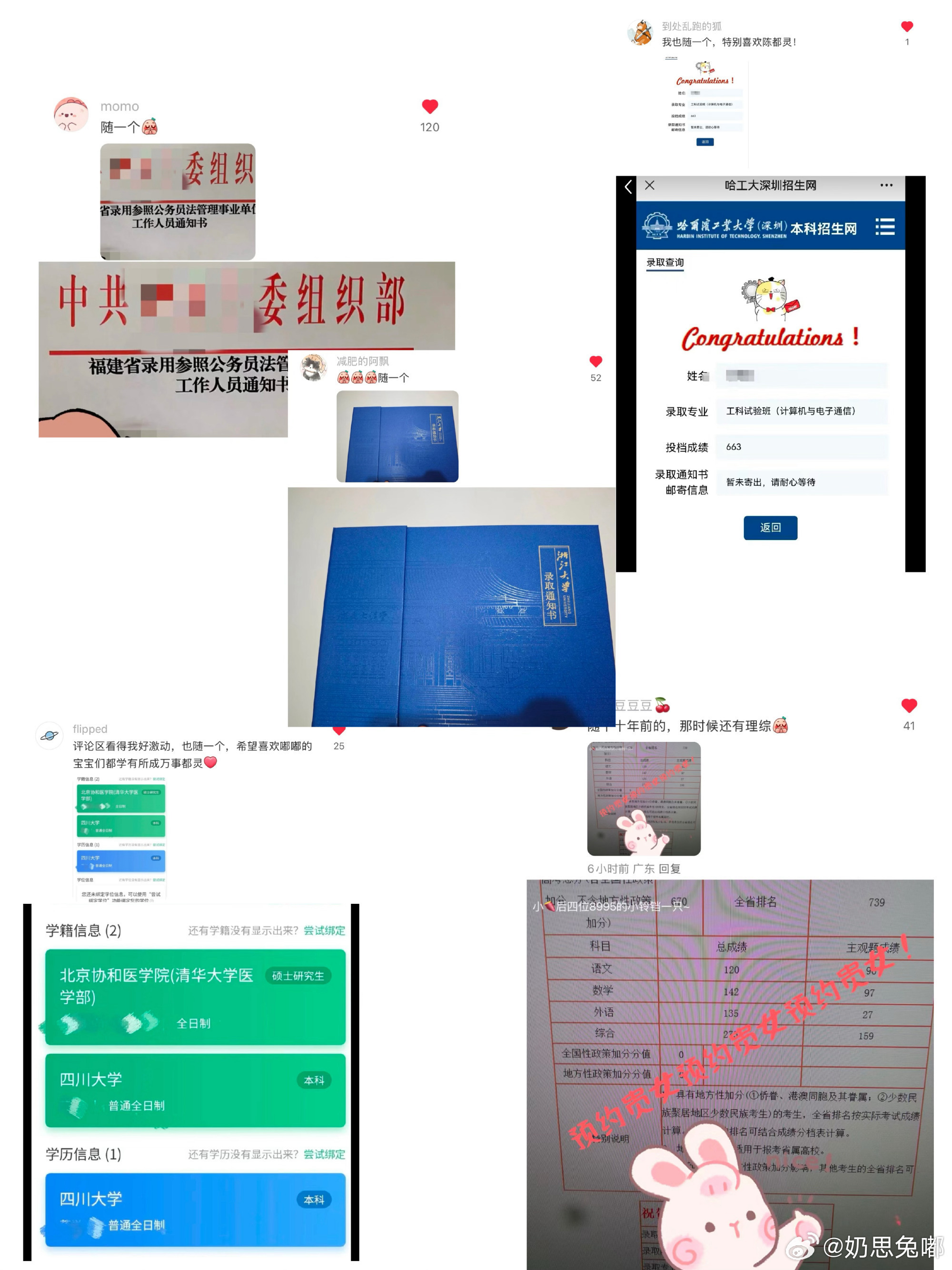 陈都灵粉丝 催氪只知道小铃铛以陈都灵为榜样，在超话纷纷晒本硕博学位证书、毕业证书