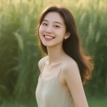 阳光下的微笑，少女在田野间绽放最美时光。少女感笑容 少女感微笑女孩 少女的笑容 