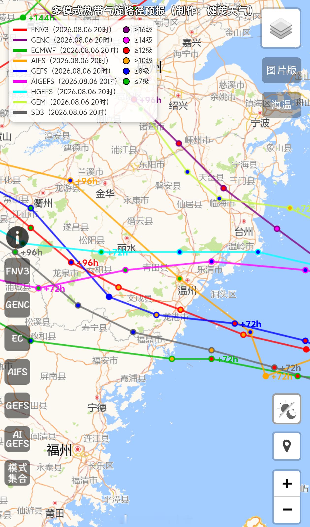 台风白海豚登陆区域锁定 登陆区域锁定在浙江中南部至福建北部，其中浙江南部附近的概