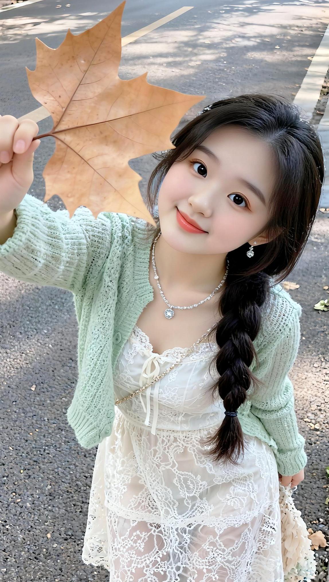 你和我都懂 微笑女孩 小姐姐 一片黄叶