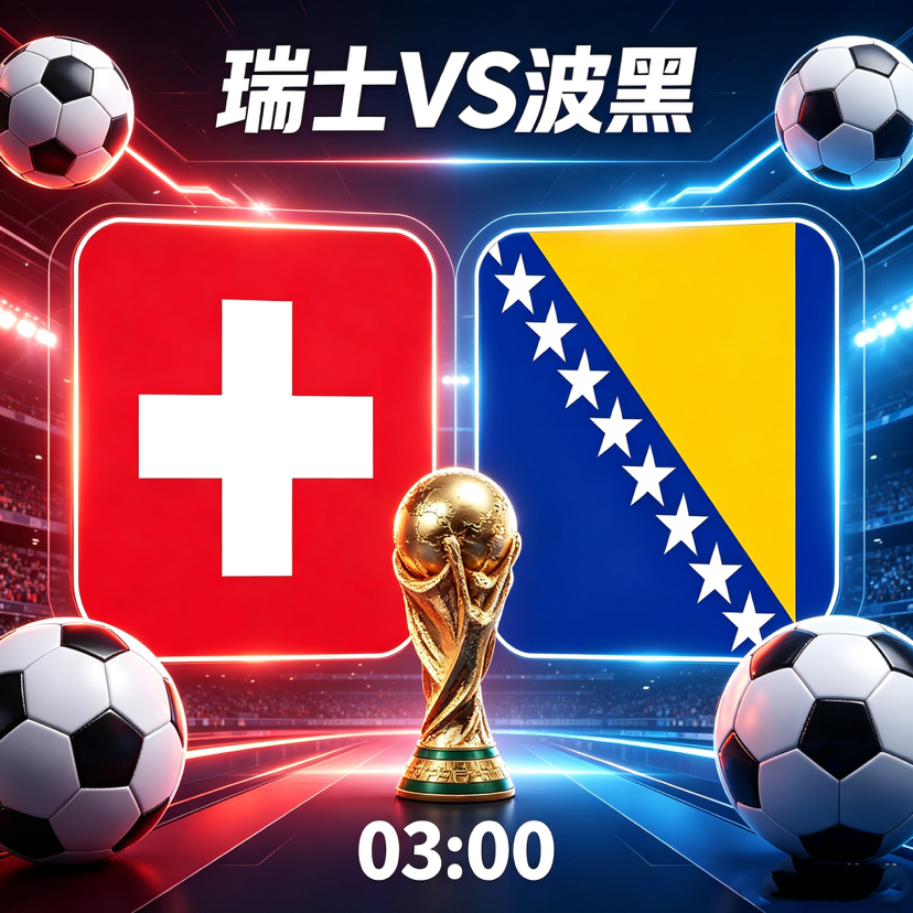 ⚽️世界杯！波黑能否掀翻瑞士？2026美加墨世界杯 03：00 瑞士🇨🇭VS