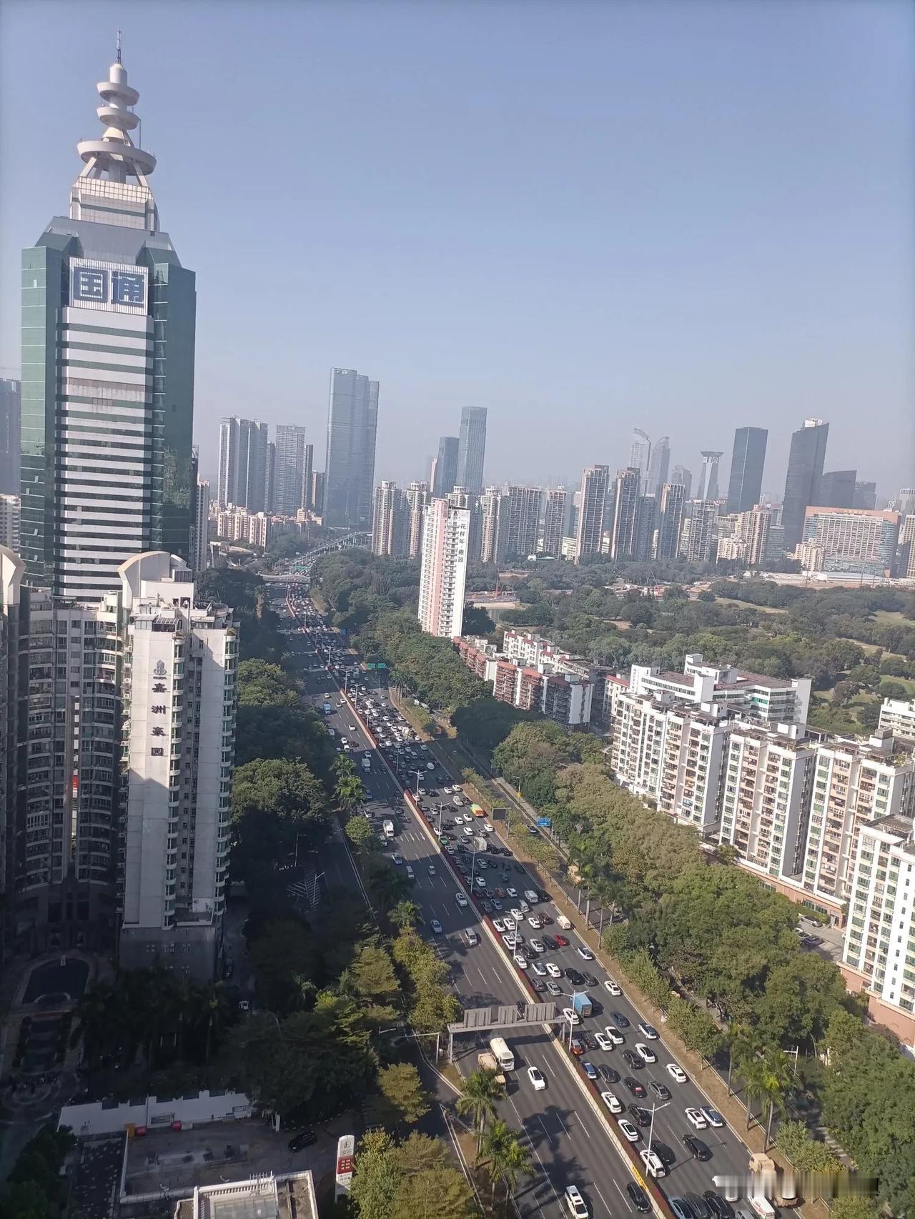 滨河大道作为深圳市的重要交通干道，连接着城市的多个区域，是市民日常出行的重要通道
