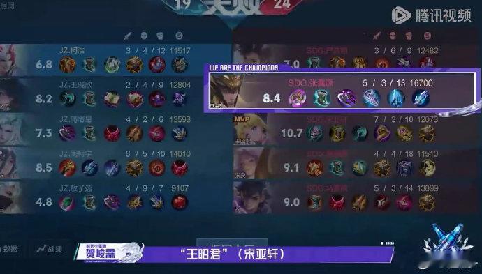 宋亚轩怀疑评分系统都没怀疑自己战至巅峰 SDG 战队的宋亚轩，比赛中王昭君大招封