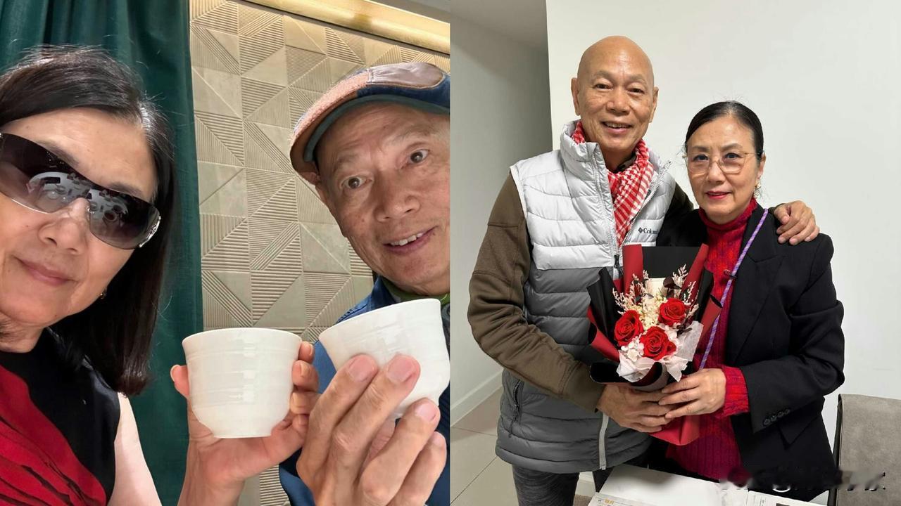 💖汪明荃与罗家英撑枱脚贺水晶婚，刚做完白内障手术要戴黑超兼素颜！
💖汪明荃（