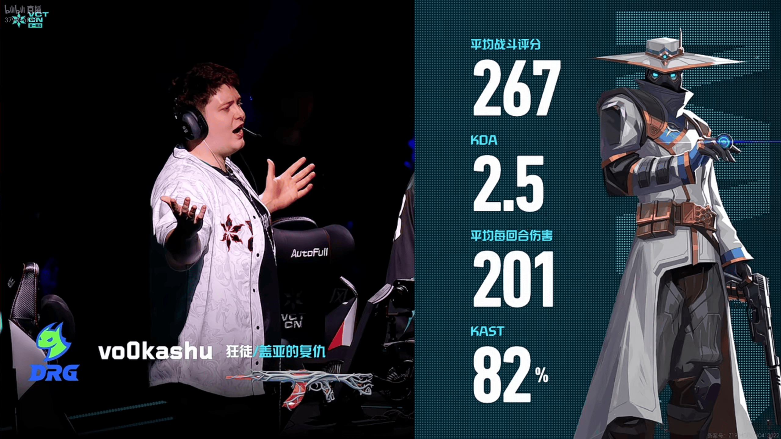 267战斗评分2.5KDA，vo0kashu斩获DRG对阵JDG图一MVP