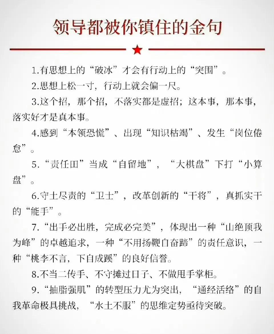 体制内领导喜欢金句和词语大全