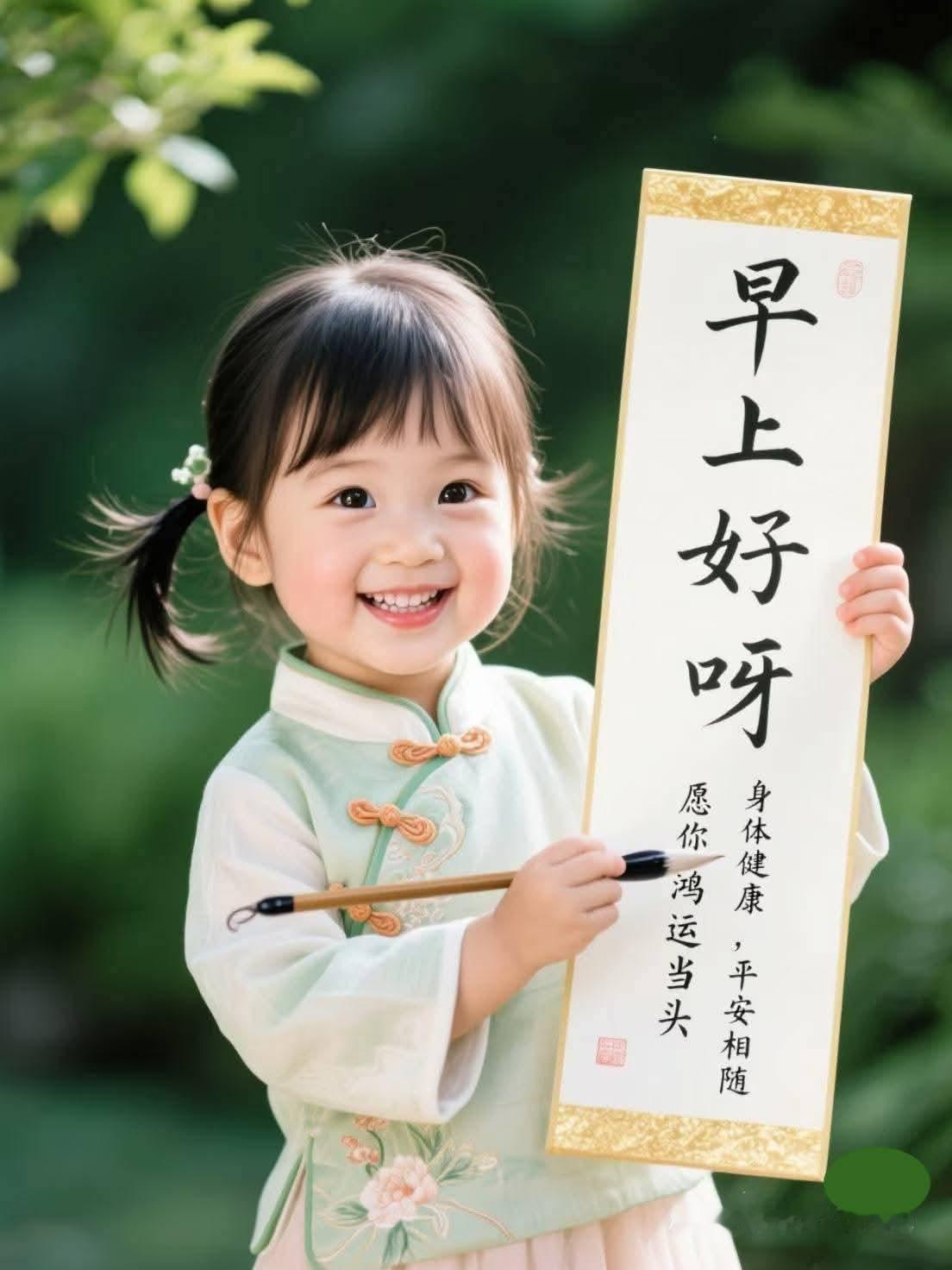 童真笑语，早安好呀，愿你鸿运当头，身体健康，平安相随！🌞💖