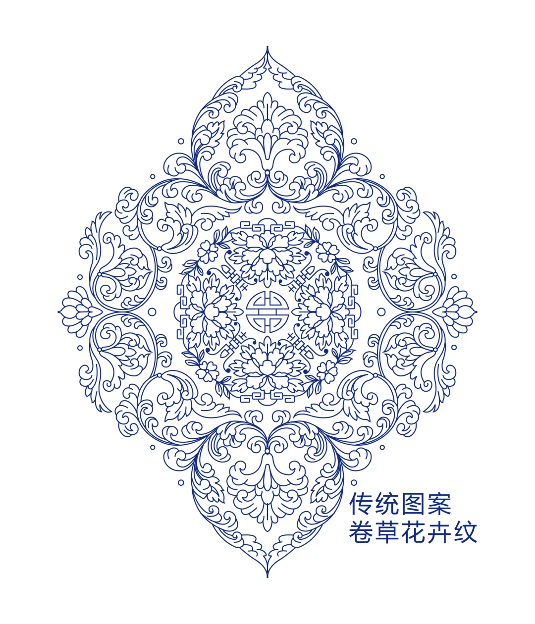 传统图案-卷草花卉纹