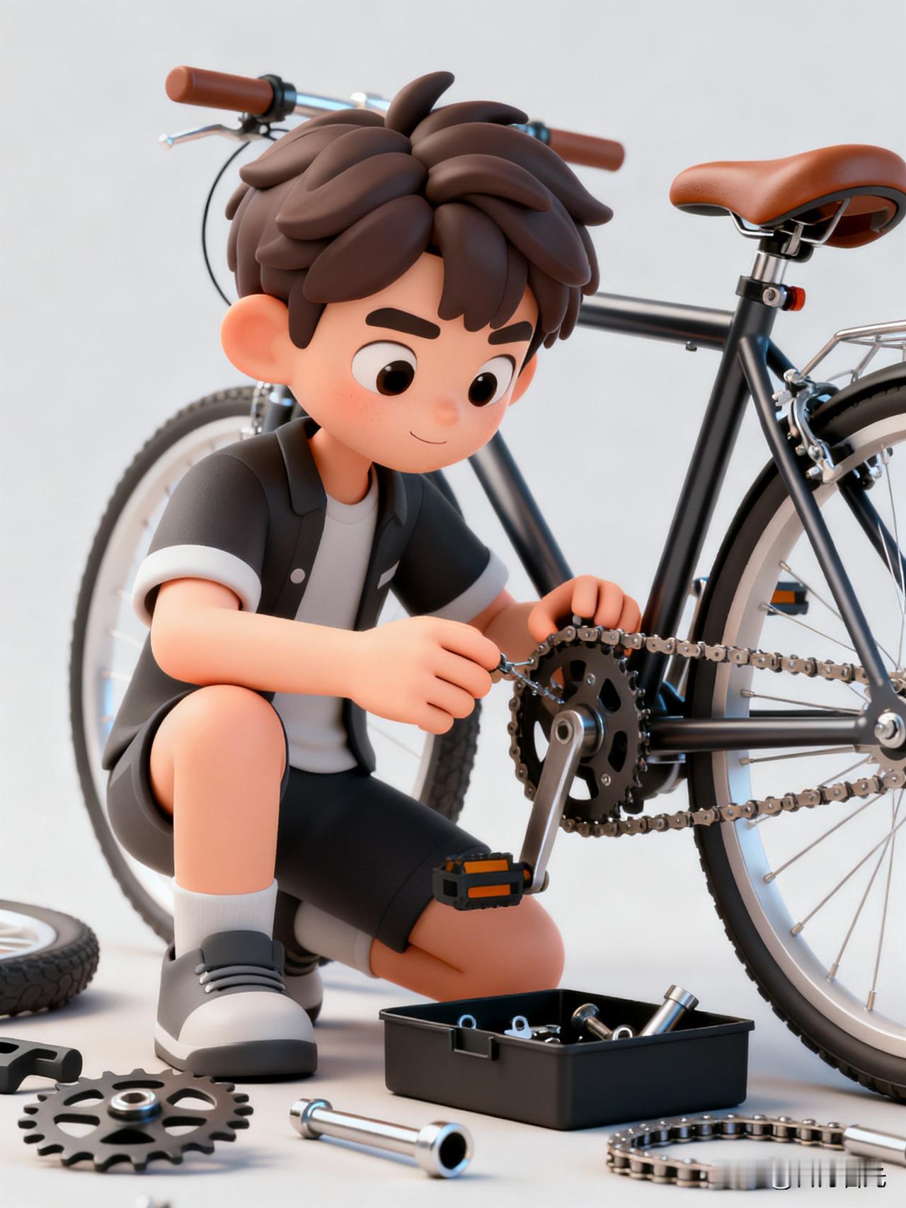 昨晚回家自行车放楼下锁的好好的，今早下去，链条掉了，大链盘上的掉在外边，后面小链