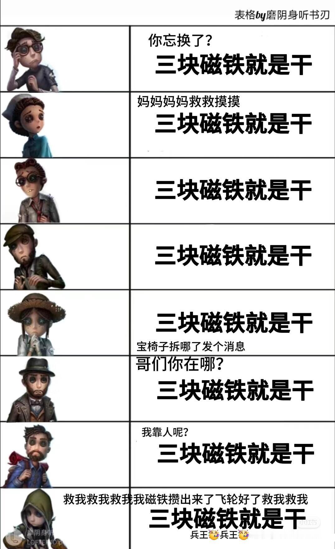 勘探角色印象表之三块磁铁就是干！ 