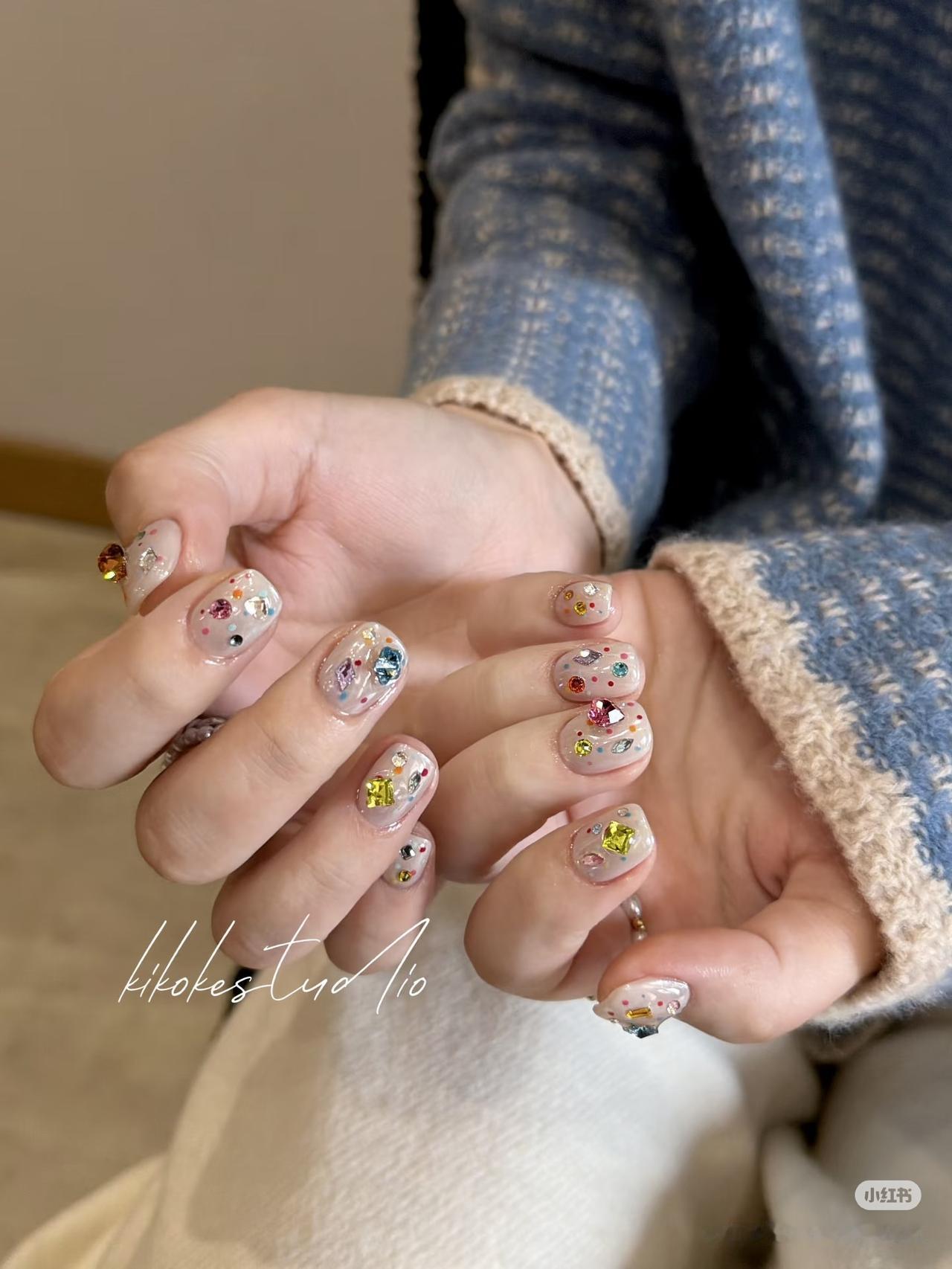 彩虹美甲💅分享随性美甲