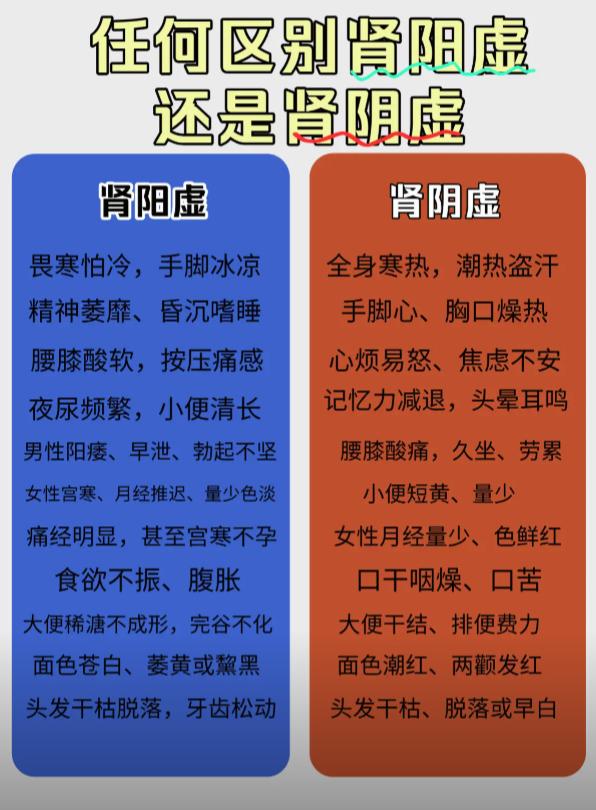如何区分肾阴虚与肾阳虚？一文讲清