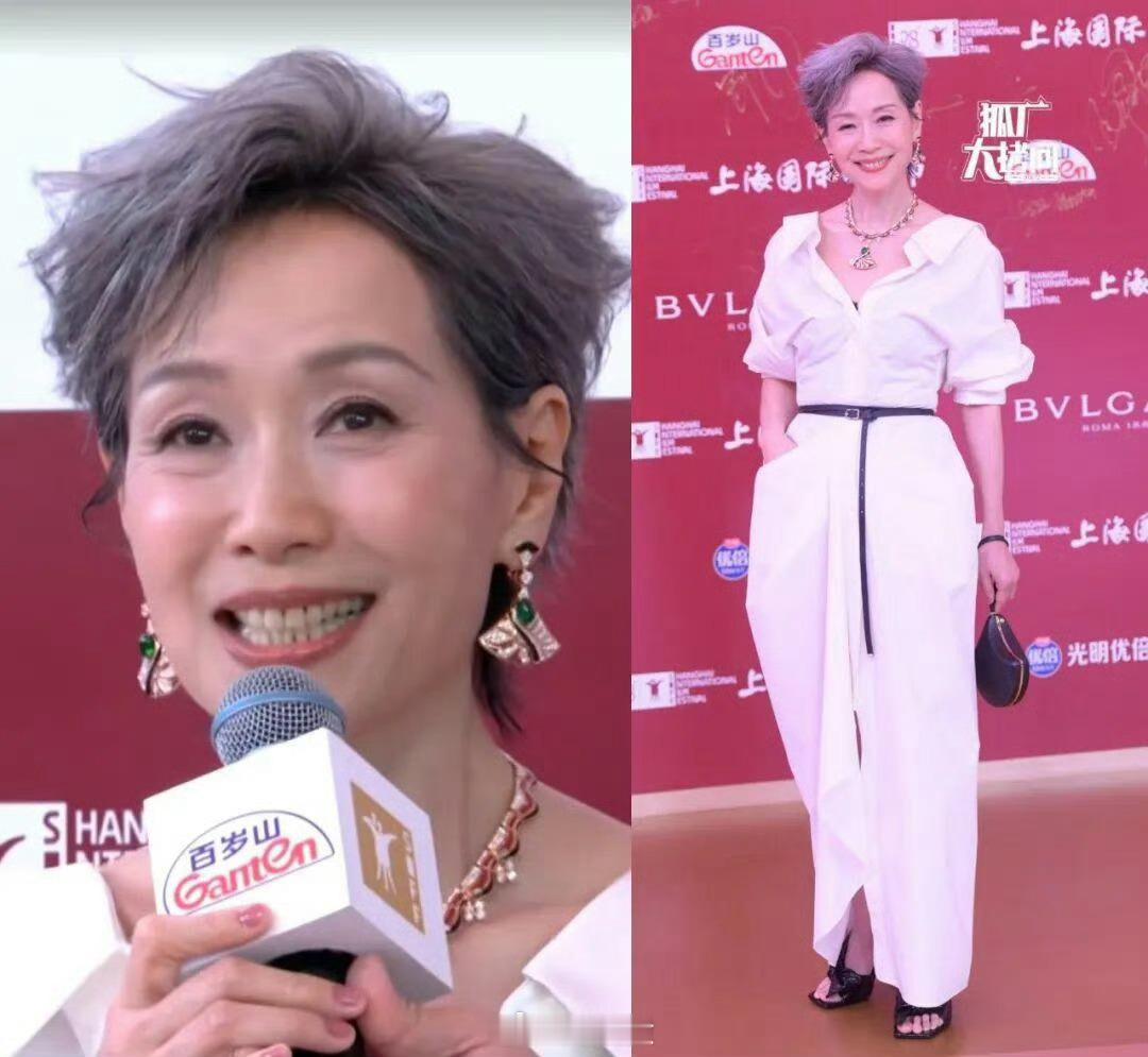 上海国际电影节红毯来了刘嘉玲撞脸蔡明，陈飞宇与精修图有差距，高圆圆梁洛施好美 