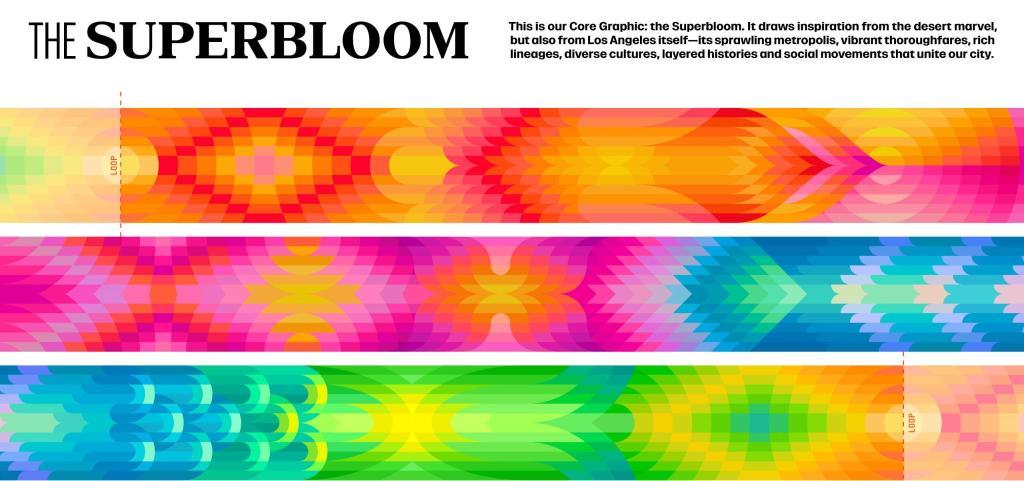 【2028洛杉矶奥运会视觉系统亮相】
3月23日，洛杉矶奥组委发布2028年奥运