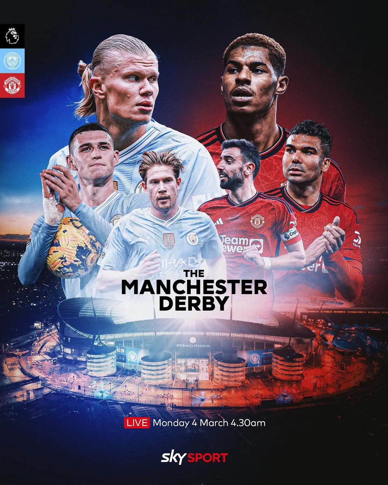 今晚的曼城德比，曼城让曼联球半/两球，这也是最近几个赛季曼城让曼联让得最深的一次