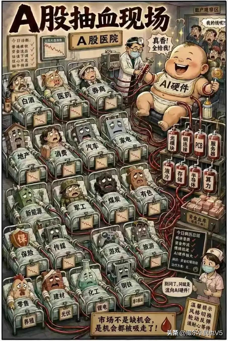 都知道老A生病了，也都知道要送医治疗；可令人恶心的是这“医院”他只管收钱不管治病