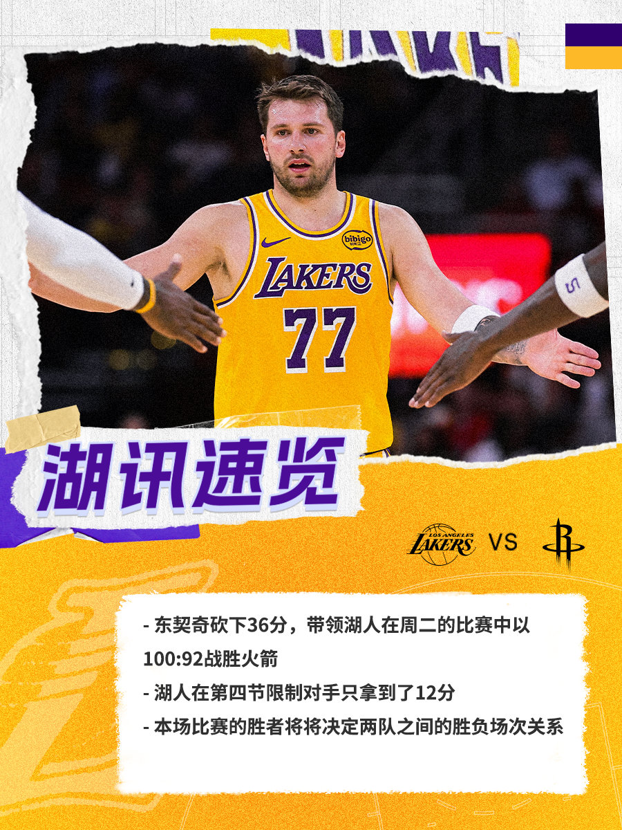 「湖讯速览」湖人vs火箭 湖人国度