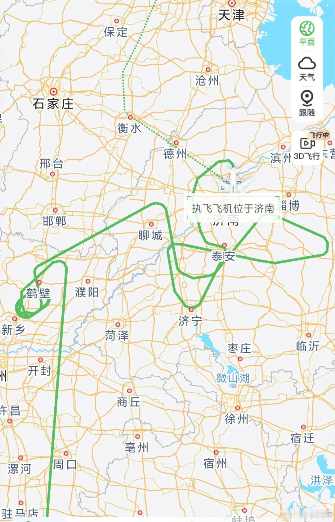 雷暴天气坐飞机太惨了，先是在河南上空转了十几圈，然后莫名其妙地又在山东上空画龙，