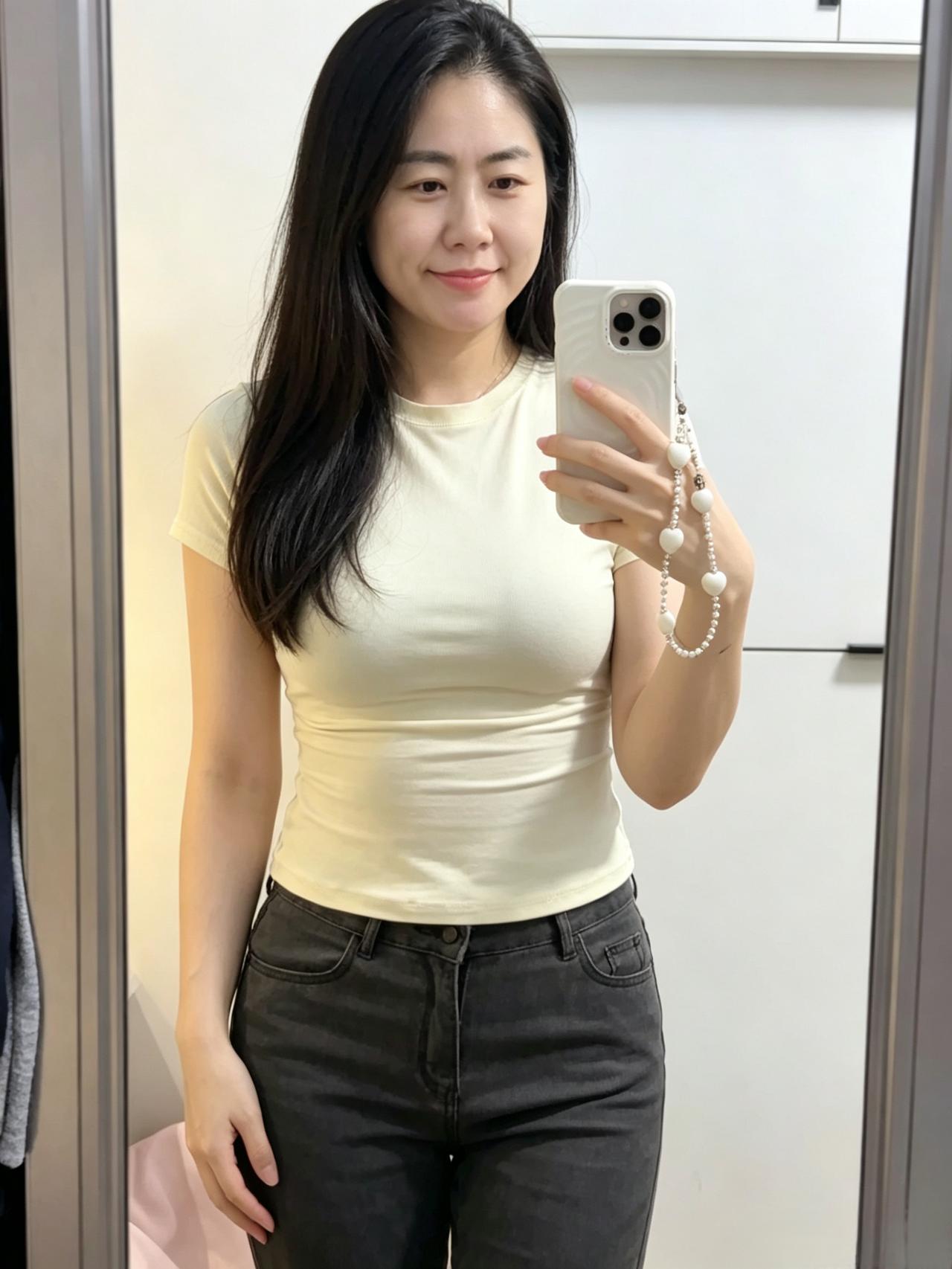 镜子接住你浅浅的笑意
寻常试衣间里，你静静站立
点亮了世间所有平庸的烟火