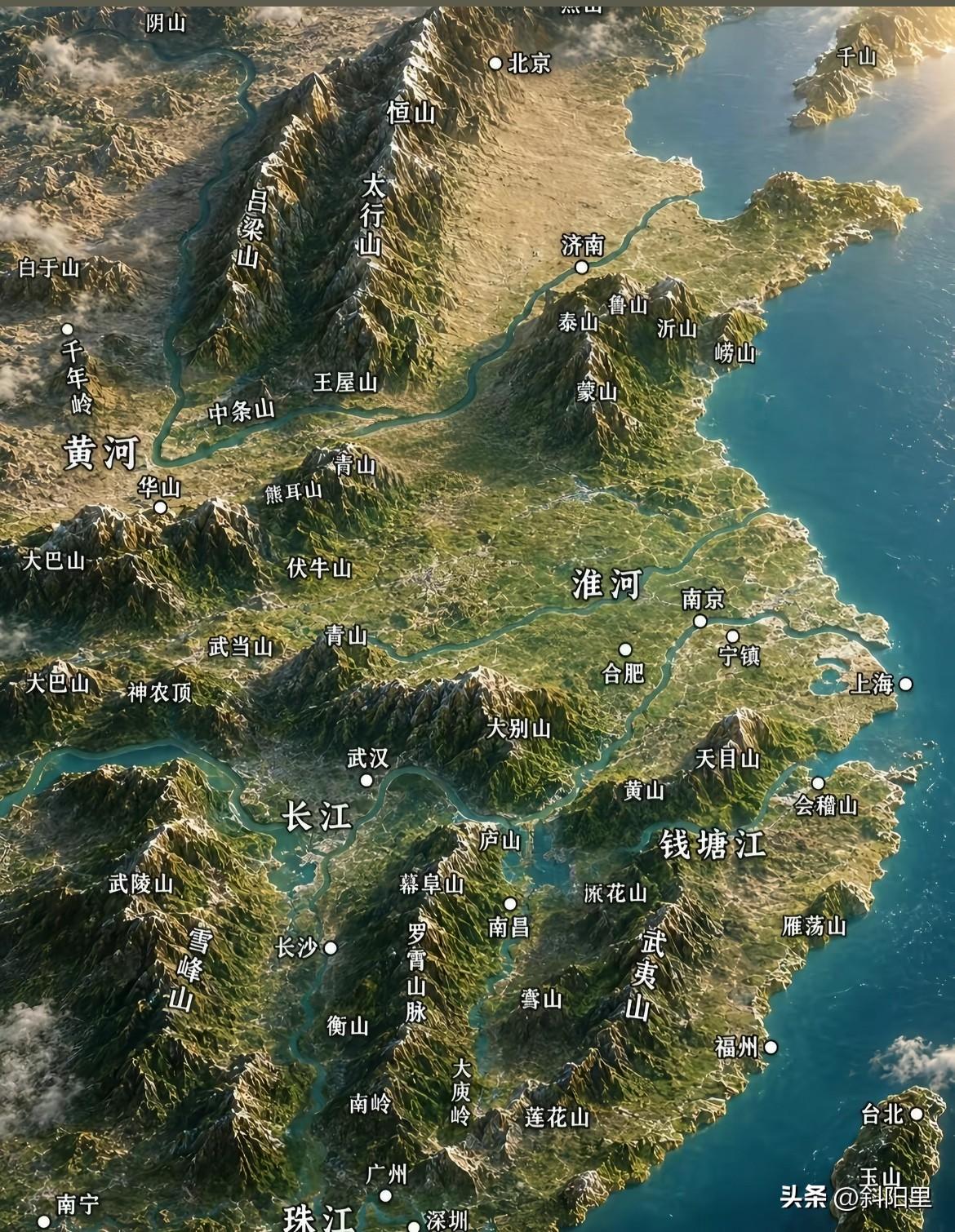 站在上帝视角看中国的地形图，无需长篇大论，那些几千年的历史和当今的发展，甚至很多