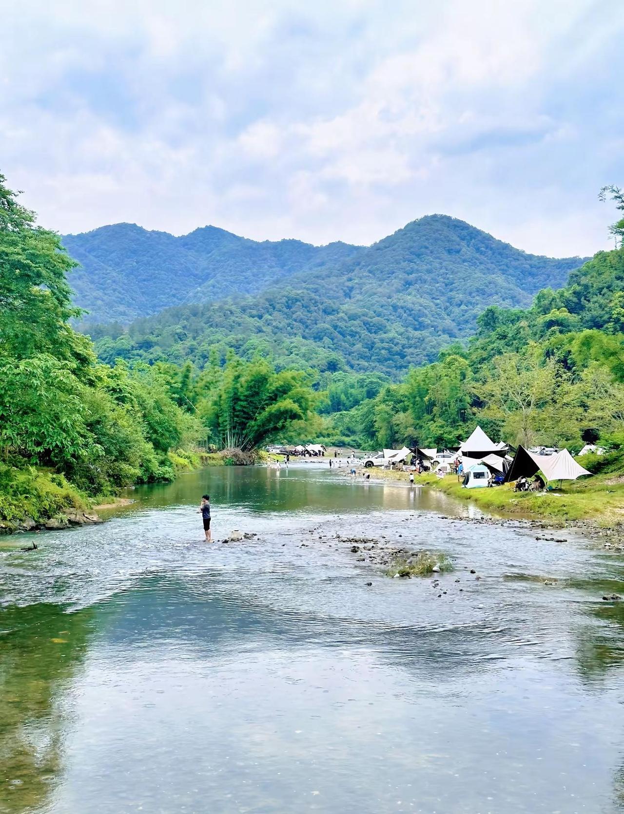 广州市内开车直达免费露营溯溪遛娃宝藏地。玩水露营的好地方 山间小溪适合自驾露营玩