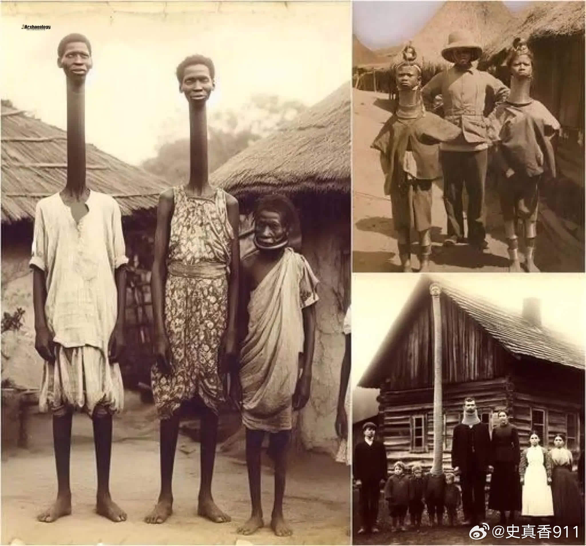 这些照片是19世纪末20世纪初流传的经过处理或摆拍的图像的典型例子，经常在杂耍表