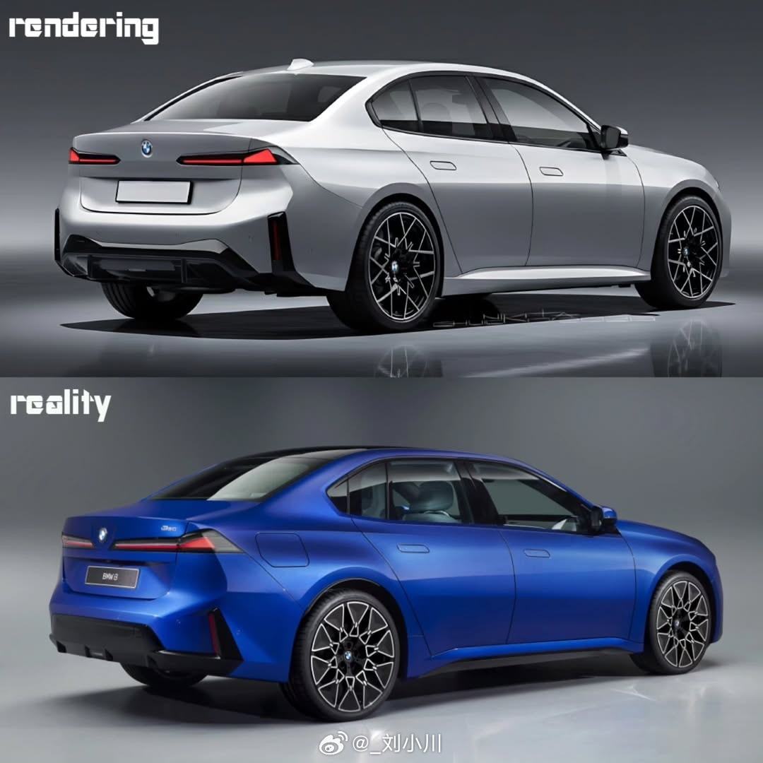 全新宝马i3渲染图&实车图对比 此前的渲染图可以说非常接近实车了！甚至渲染图的车