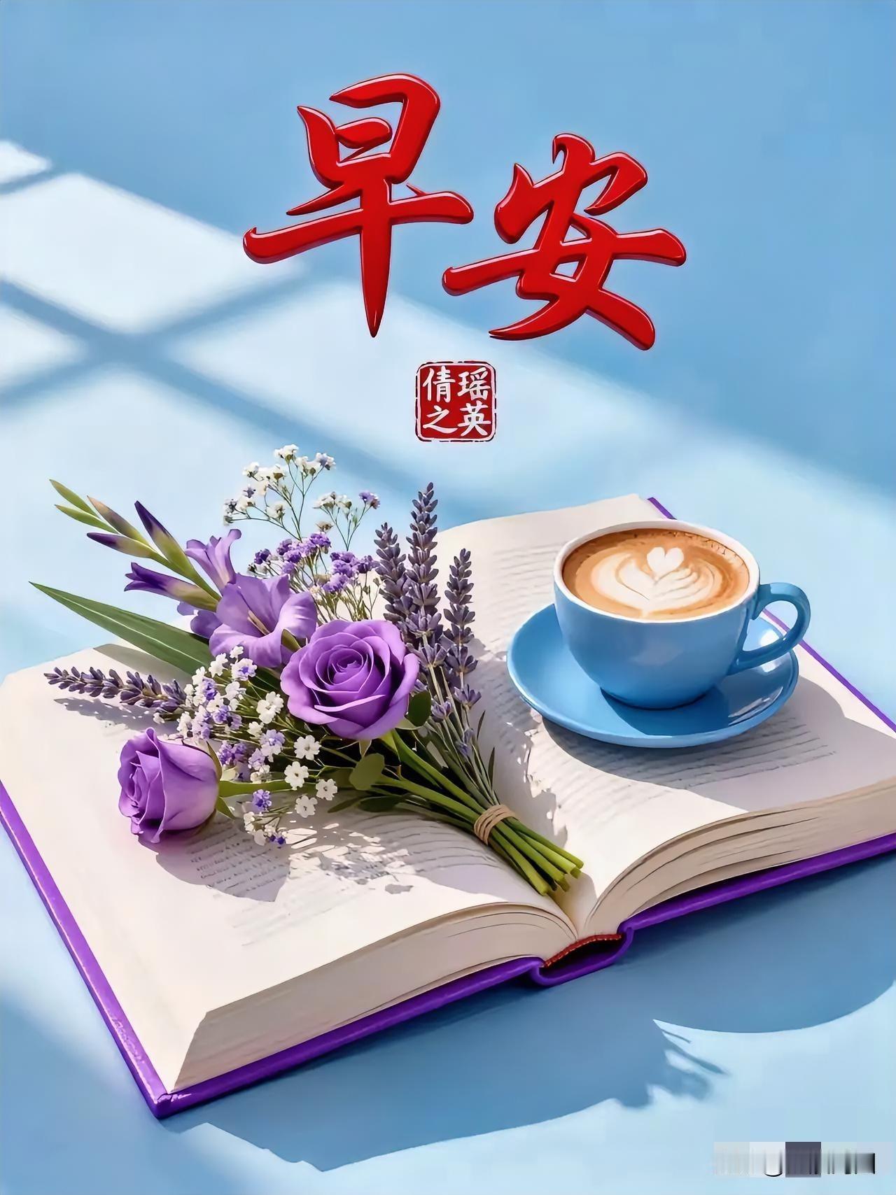 早安，美好的一天从一杯咖啡和一束花开始🌹☕️📖