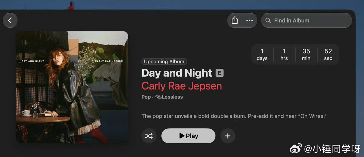 亚运会Apple Music 即将上线新专辑发行倒计时功能⏳： ​ ​​​
