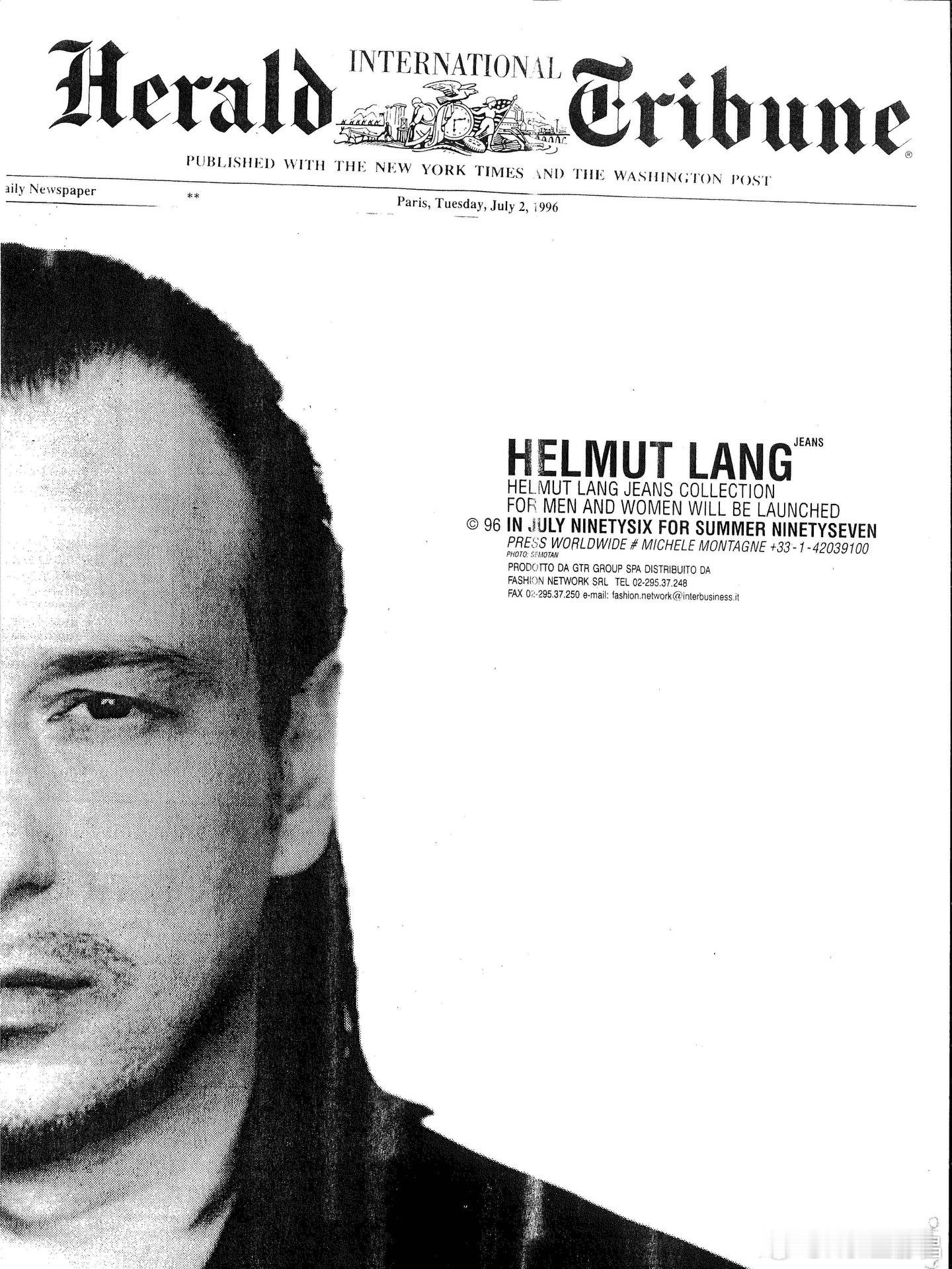时尚展讯 Helmut Lang是比较低调的一个设计师，2005年已经离开时尚界