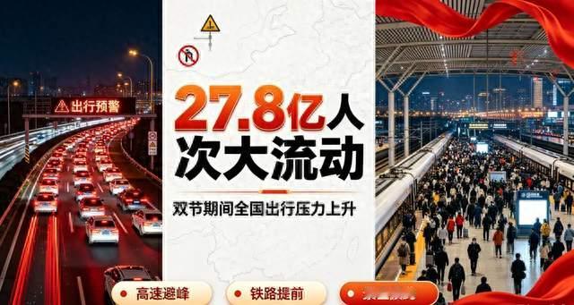 中秋国庆出行预警！27.8亿人大流动，高速、铁路拥堵时段提前看清