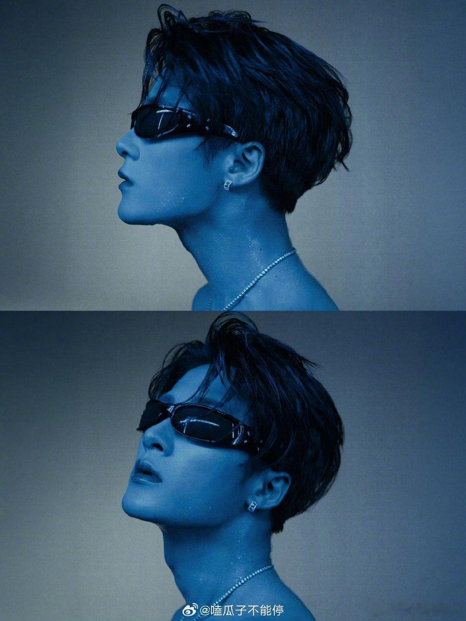 檀健次跨年晚会造型出图啦，有点赛博朋克的感觉哎，酷酷的